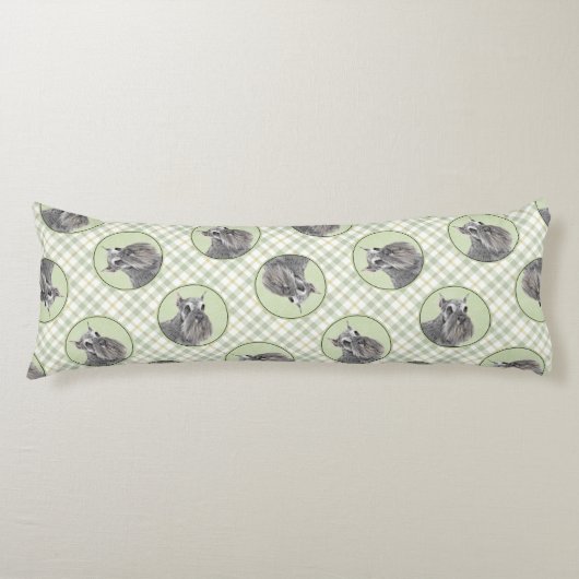 Schnauzer Malerei Riesenkulptur Hundkunst Seitenschläferkissen (Vorderseite)