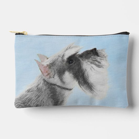 Schnauzer Malerei Riesenkulptur Hundkunst Zubehörtasche (Vorderseite)