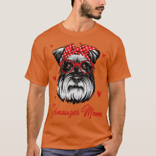 Schnauzer Mama Niedlich Leopard Print Hund Liebhab T-Shirt