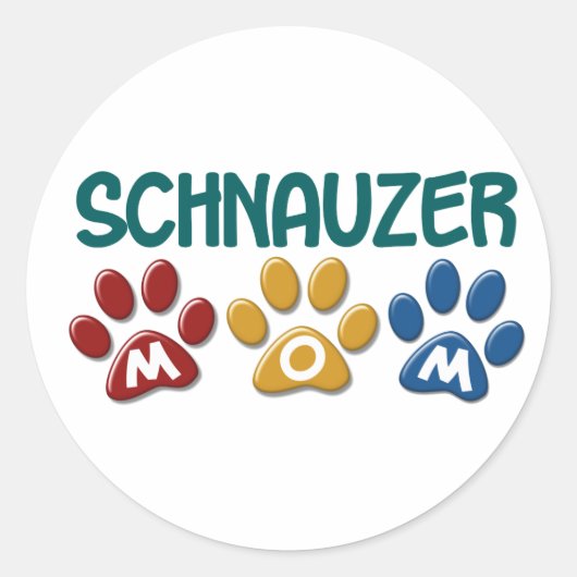 SCHNAUZER Mama Paw Print 1 Runder Aufkleber (Vorderseite)