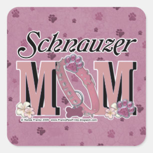 Schnauzer-MAMA Quadratischer Aufkleber