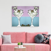 Schnauzer Martini Doppelte Leinwand Kunst (Insitu (Wohnzimmer))