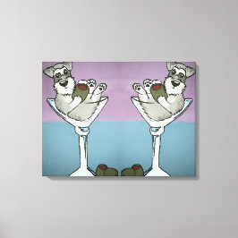 Schnauzer Martini Doppelte Leinwand Kunst