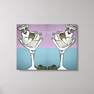 Schnauzer Martini Doppelte Leinwand Kunst