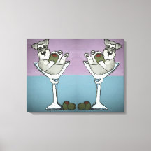 Schnauzer Martini Doppelte Leinwand Kunst