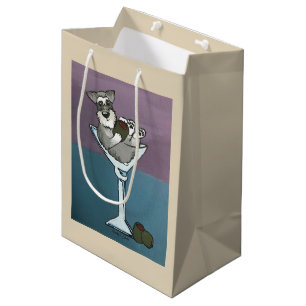 Schnauzer-Martini-Geschenk-Taschen-Medium Mittlere Geschenktüte