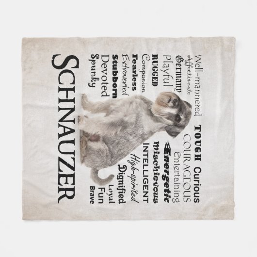 Schnauzer-Merkmal-Fleece-Decke Fleecedecke (Vorderseite (Horizontal))