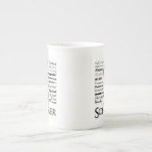 Schnauzer-Merkmal-Knochen-China-Tasse Porzellantasse (Vorderseite)