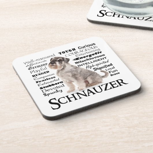 Schnauzer-Merkmal-Untersetzer-Set Getränkeuntersetzer (Linke Seite)