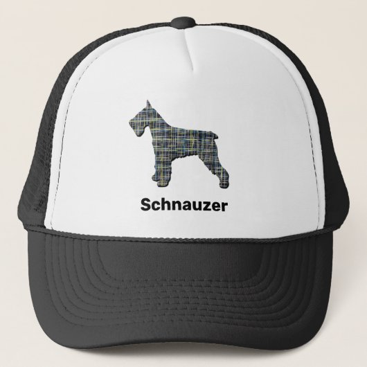 Schnauzer Mini Standard Gigant Silhouette Grid Truckerkappe (Vorderseite)
