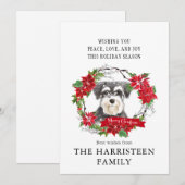 Schnauzer Mini Watercolor Poinsettia Weihnachten (Vorne/Hinten)