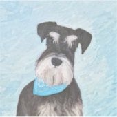 Schnauzer (Miniatur) Malerei - Niedlicher Original Aufkleber (Vorderseite)