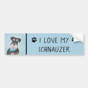 Schnauzer (Miniatur) Malerei - Niedlicher Original Autoaufkleber