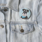 Schnauzer (Miniatur) Malerei - Niedlicher Original Button (Beispiel)