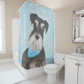 Schnauzer (Miniatur) Malerei - Niedlicher Original Duschvorhang (Beispiel)