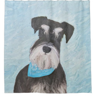 Schnauzer (Miniatur) Malerei - Niedlicher Original Duschvorhang