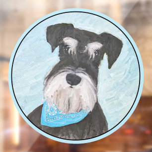 Schnauzer (Miniatur) Malerei - Niedlicher Original Fensteraufkleber