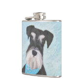 Schnauzer (Miniatur) Malerei - Niedlicher Original Flachmann (Links)