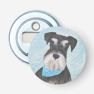 Schnauzer (Miniatur) Malerei - Niedlicher Original Flaschenöffner