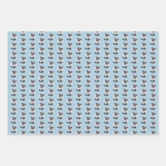 Schnauzer (Miniatur) Malerei - Niedlicher Original Geschenkpapier Set (Vorderseite)