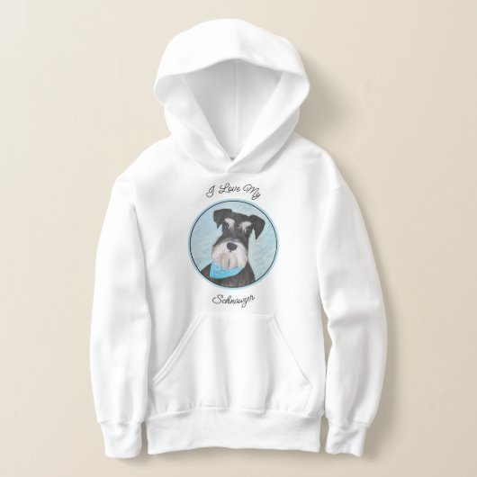 Schnauzer (Miniatur) Malerei - Niedlicher Original Hoodie (Ablage )