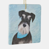 Schnauzer (Miniatur) Malerei - Niedlicher Original Keramikornament (Rechts)