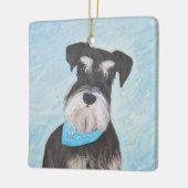 Schnauzer (Miniatur) Malerei - Niedlicher Original Keramikornament (Links)