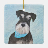Schnauzer (Miniatur) Malerei - Niedlicher Original Keramikornament (Rückseite)