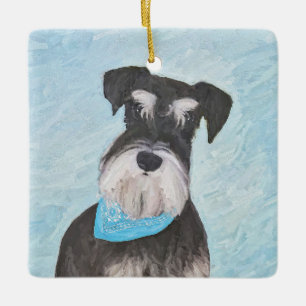 Schnauzer (Miniatur) Malerei - Niedlicher Original Keramikornament