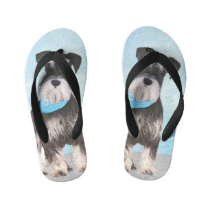 Schnauzer (Miniatur) Malerei - Niedlicher Original Kinderbadesandalen
