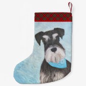 Schnauzer (Miniatur) Malerei - Niedlicher Original Kleiner Weihnachtsstrumpf (Rückseite)