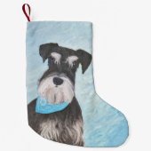 Schnauzer (Miniatur) Malerei - Niedlicher Original Kleiner Weihnachtsstrumpf (Vorderseite)