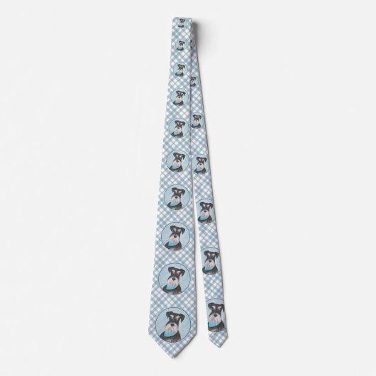 Schnauzer (Miniatur) Malerei - Niedlicher Original Krawatte (Vorderseite)