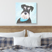 Schnauzer (Miniatur) Malerei - Niedlicher Original Leinwanddruck (Insitu (Schlafzimmer))