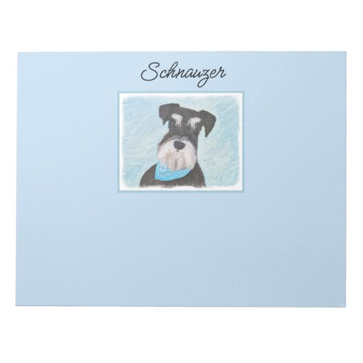 Schnauzer (Miniatur) Malerei - Niedlicher Original Notizblock (Vorderseite)