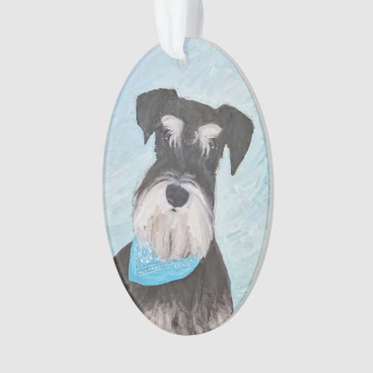 Schnauzer (Miniatur) Malerei - Niedlicher Original Ornament (Vorderseite)