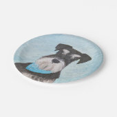 Schnauzer (Miniatur) Malerei - Niedlicher Original Pappteller (Schrägansicht)