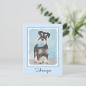 Schnauzer (Miniatur) Malerei - Niedlicher Original Postkarte (Stehend Vorderseite)