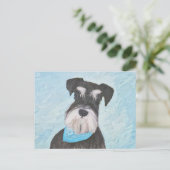 Schnauzer (Miniatur) Malerei - Niedlicher Original Postkarte (Stehend Vorderseite)