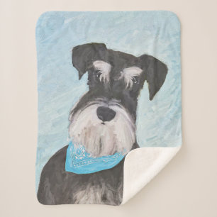 Schnauzer (Miniatur) Malerei - Niedlicher Original Sherpadecke