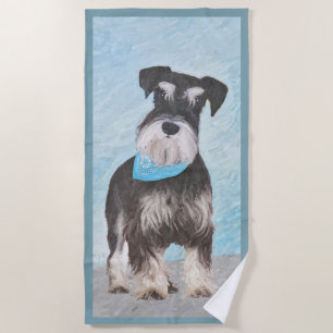 Schnauzer (Miniatur) Malerei - Niedlicher Original Strandtuch