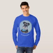 Schnauzer (Miniatur) Malerei - Niedlicher Original T-Shirt (Vorne ganz)