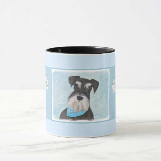Schnauzer (Miniatur) Malerei - Niedlicher Original Tasse (Zentrum)