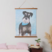 Schnauzer (Miniatur) Malerei - Niedlicher Original Wandteppich Mit Holzrahmen (Schlafzimmer)