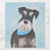 Schnauzer (Miniatur) Malerei - Niedlicher Original Weinetikett (Einzelnes Label)