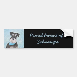 Schnauzer (Miniatur) Malerei - Niedliches Original Autoaufkleber