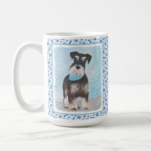 Schnauzer (Miniatur) Malerei - Niedliches Original Kaffeetasse (Links)