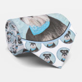 Schnauzer (Miniatur) Malerei - Niedliches Original Krawatte (Gerollt)