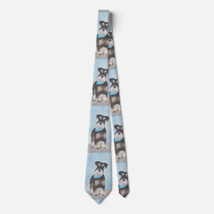Schnauzer (Miniatur) Malerei - Niedliches Original Krawatte