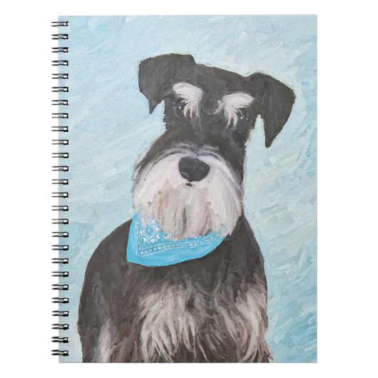 Schnauzer (Miniatur) Malerei - Niedliches Original Notizblock (Vorderseite)